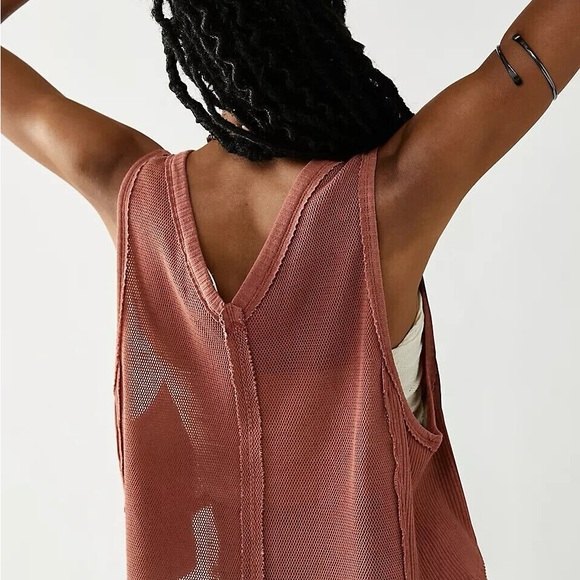 Free People We The Free Fuego Tank Crop Top Women’s Small Rust Brown Chevron - Picture 3 of 9